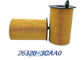Peças do motor de automóveis dos meios das fibras de 26320-3CAA0 KIA Hyundai Oil Filter Synthetic